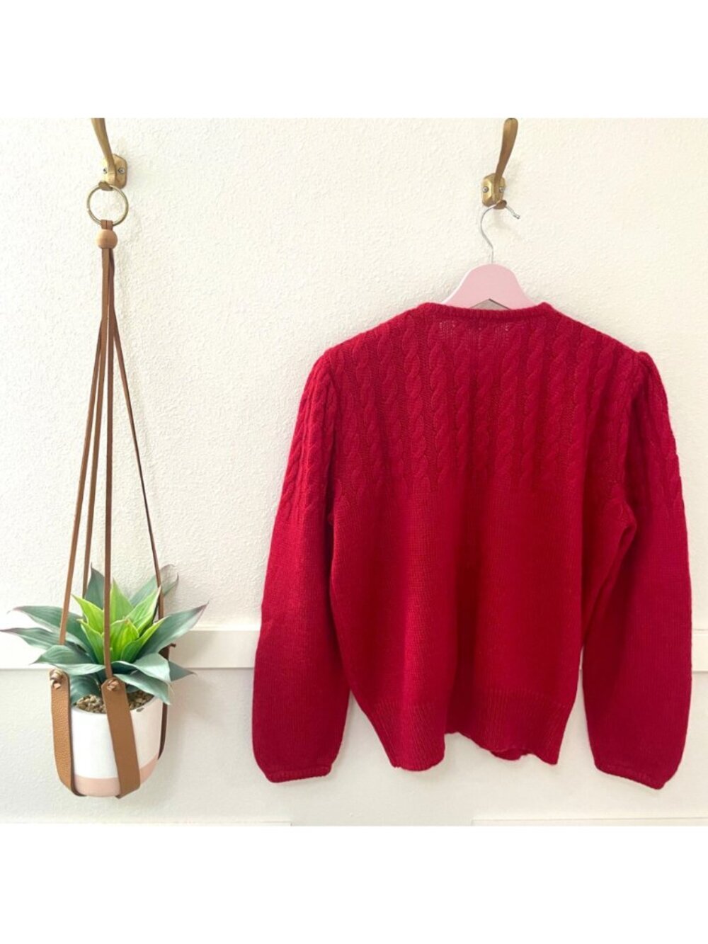 Rodier Paris Vintage Red Cardigan Size M Wool Blend - Picture 7 of 8